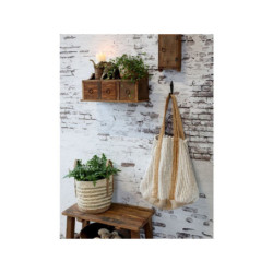 Hnědá antik dřevěná polička se šuplíčky Grimaud Unit - 36*13*15 cm