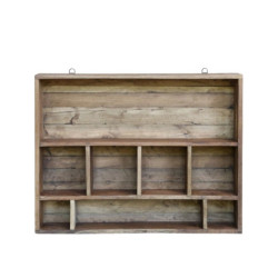 Hnědá antik dřevěná polička s přihrádkami Grimaud Unit - 70*12*55 cm