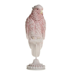 Růžová dekorace papoušek na podstavci Parroté  - 12*12*37 cm