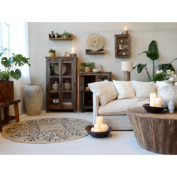 3ks hnědý antik dřevěný box / obal na květináč Grimaud Unit - 37*37*40/ 30*30*39/ 24*24*37 cm