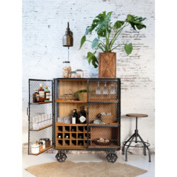 3ks hnědý antik dřevěný box / obal na květináč Grimaud Unit - 37*37*40/ 30*30*39/ 24*24*37 cm