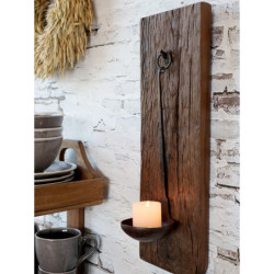 Dřevěný nástěnný svícen Grimaud Unit - 15*2*46 cm