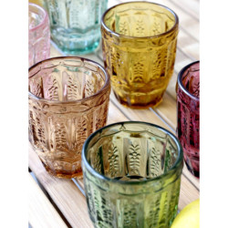 Sada 6ks barevných skleniček Saint-Émilion zúžené - Ø8*10cm / 330ml