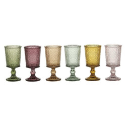 Sada 6ks barevných skleniček na víno  Saint-Émilion rovné - Ø7*14cm / 150ml