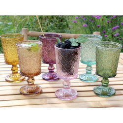 Sada 6ks barevných skleniček na víno  Saint-Émilion rovné - Ø7*14cm / 150ml