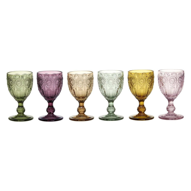 Sada 6ks barevných skleniček na víno  Saint-Émilion zúžené - Ø8*15cm / 230ml