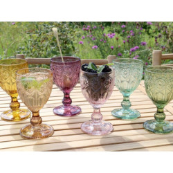 Sada 6ks barevných skleniček na víno  Saint-Émilion zúžené - Ø8*15cm / 230ml