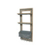 Opálová antik dřevěno-kovová nástěnná polička s háčky Old Shelf - 40*15*90 cm