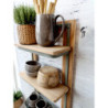 Opálová antik dřevěno-kovová nástěnná polička s háčky Old Shelf - 40*15*90 cm