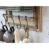 Opálová antik dřevěno-kovová nástěnná polička s háčky Old Shelf - 40*15*90 cm