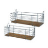 2ks opálová antik kovová nástěnná polička Old Shelf - 55*19*20/ 50*16*20 cm