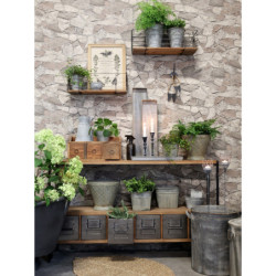 2ks opálová antik kovová nástěnná polička Old Shelf - 55*19*20/ 50*16*20 cm