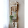 Krémová antik dřevěno-kovová nástěnná polička s háčky Old Shelf - 40*15*90 cm