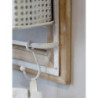 Krémová antik dřevěno-kovová nástěnná polička s háčky Old Shelf - 40*15*90 cm