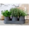Set 3ks plechový obal na květináč s táckem Palli - Ø 10*12/ 36*12*5,5 cm