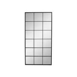 Černé antik kovové nástěnné zrcadlo Industrial - 90*2,5*180 cm