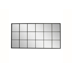 Černé antik kovové nástěnné zrcadlo Industrial - 90*2,5*180 cm