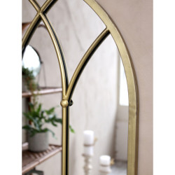 Bronzové antik kovové nástěnné zrcadlo Archia - 60*3*90 cm