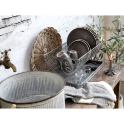 Plechový antik obal na květináč/ lavór na nožičkách Groo - Ø 37*32cm