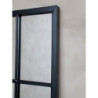 Černé antik kovové nástěnné zrcadlo s květinou Flower - 90*2*180 cm