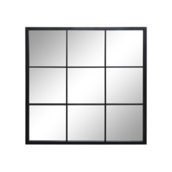 Černé antik kovové nástěnné zrcadlo Industrial - 90*2*90 cm