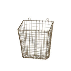 Mosazný antik kovový košík Fil de fer Basket - 28*16*33 cm