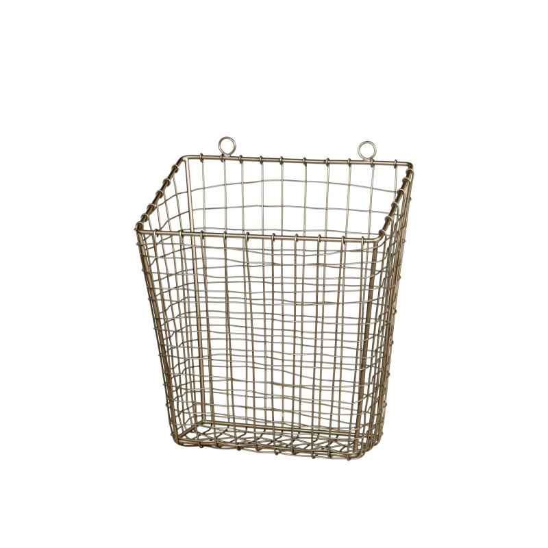 Mosazný antik kovový košík Fil de fer Basket - 28*16*33 cm
