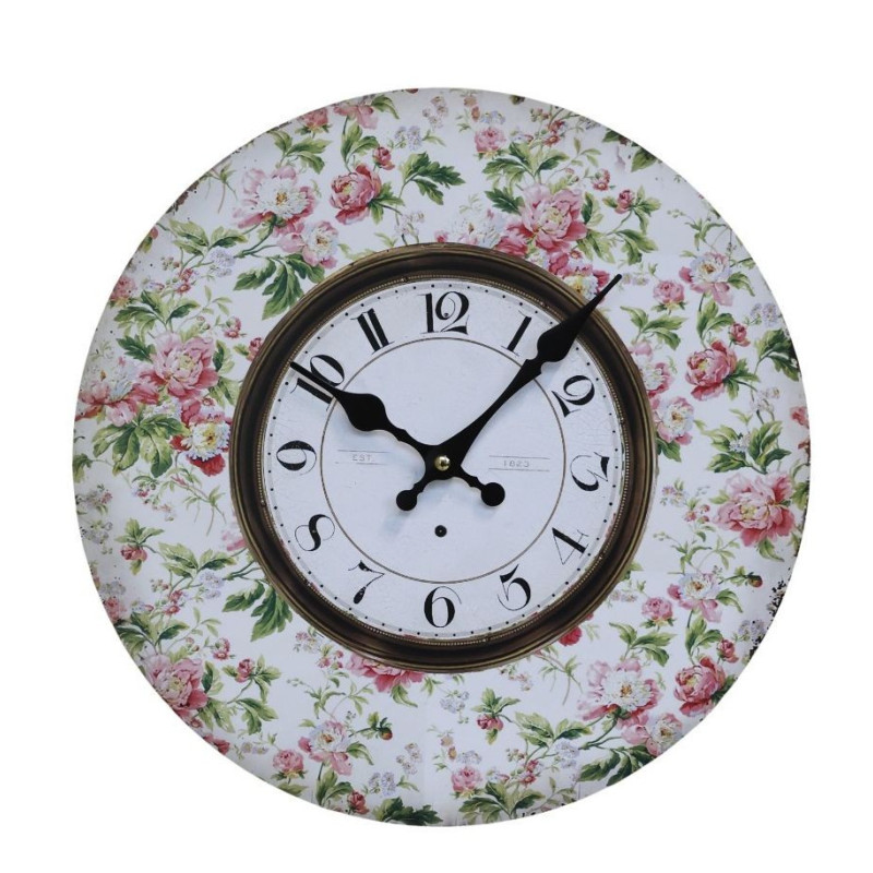 Nástěnné hodiny s květinami Flowers de Provence – 34*3cm/ 1*AA