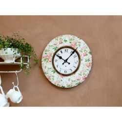 Nástěnné hodiny s květinami Flowers de Provence – 34*3cm/ 1*AA