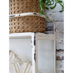 Krémová antik nástěnná kovová skříňka s dvířky Venni - 35*18*56 cm