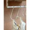 Krémová antik kovová nástěnná polička s háčky Old Shelf - 48*18*77 cm
