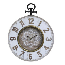 Přírodně - krémové nástěnné hodiny Mandala – 40*7*50 cm / 1*AA