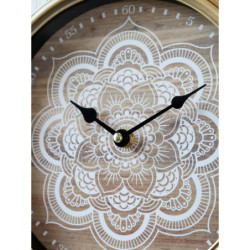 Přírodně - krémové nástěnné hodiny Mandala – 40*7*50 cm / 1*AA