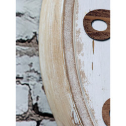 Přírodně - krémové nástěnné hodiny Mandala – 40*7*50 cm / 1*AA