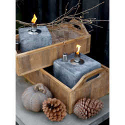 2ks hnědý antik dřevěný box / podnos s uchy Unit - 48*28*18/ 43*23*15 cm