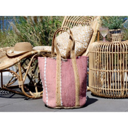 Malinová plážová jutová taška Beach Bag - 40*30*60 cm
