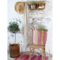 Malinová plážová jutová taška Beach Bag - 40*30*60 cm