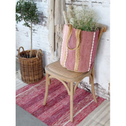 Malinová plážová jutová taška Beach Bag - 40*30*60 cm