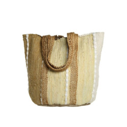 Béžovo-hnědá plážová jutová taška Beach Bag - 40*30*60 cm