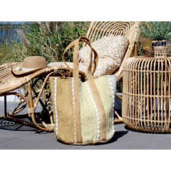 Béžovo-hnědá plážová jutová taška Beach Bag - 40*30*60 cm
