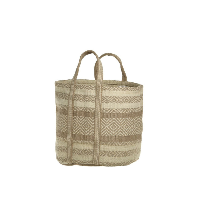 Béžovo-hnědá košíková jutová taška Beach Bag - 40*40*40/ 60 cm