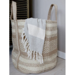 Béžovo-hnědá košíková jutová taška Beach Bag - 40*40*40/ 60 cm