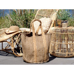 Přírodní hnědá plážová jutová taška Beach Bag - 40*30*60 cm