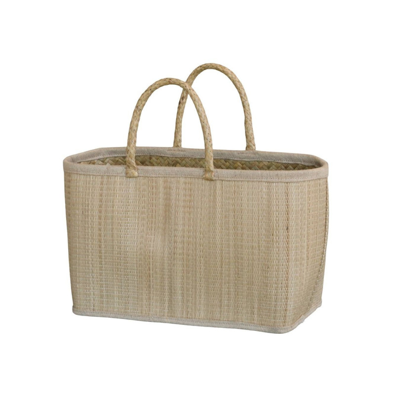 Přírodní hnědá plážová taška z palmových listů Beach Bag - 40*19*27 cm