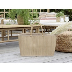 Přírodní hnědá plážová taška z palmových listů Beach Bag - 40*19*27 cm