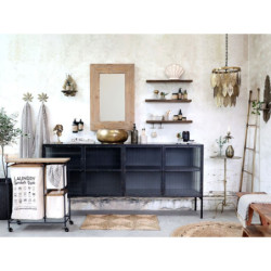 Přírodní antik nástěnné zrcadlo z recyklovaného dřeva Cilla - 60*5*90 cm