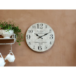 Šedé nástěnné hodiny Be Joyful in Hope – Ø 34 cm/ 1*AA