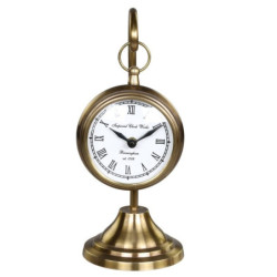 Mosazné antik závěsné stolní hodiny Clock Works  – 11*30 cm / 1*AA