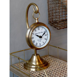 Mosazné antik závěsné stolní hodiny Clock Works  – 11*30 cm / 1*AA