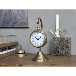 Mosazné antik závěsné stolní hodiny Clock Works  – 11*30 cm / 1*AA